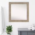 32" x 32" Non-Beveled Trellis Silver Wood Bathroom Wall Mirror - Amanti Art: Square Vanity Wall Mount