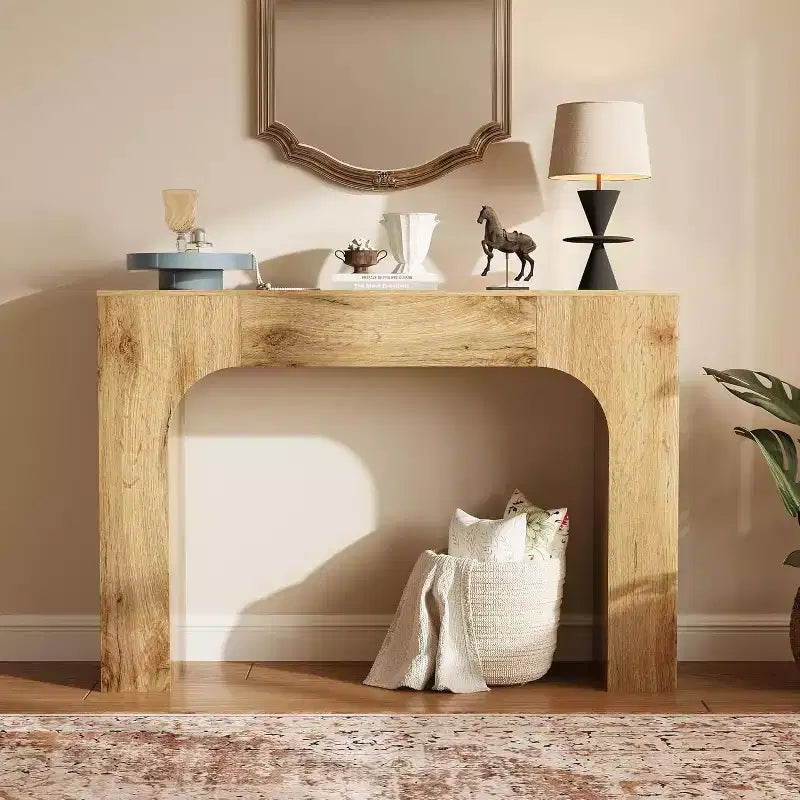 43/47 Farmhouse Console Table, Narrow Wooden Entryway Table for Behind Couch, Slim Rustic Hallway Furniture for Living Room, Foyer, Apartment