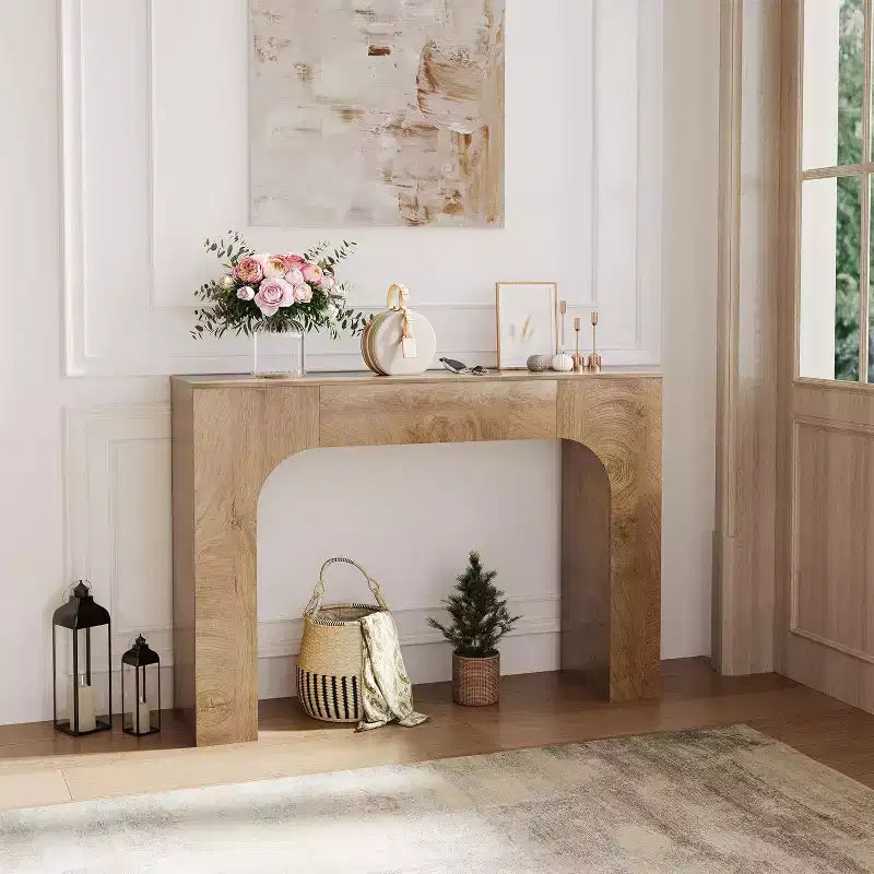 43/47 Farmhouse Console Table, Narrow Wooden Entryway Table for Behind Couch, Slim Rustic Hallway Furniture for Living Room, Foyer, Apartment