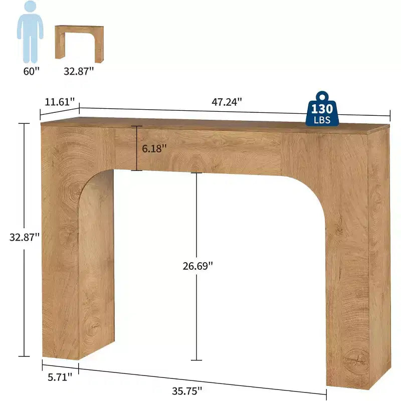 43/47 Farmhouse Console Table, Narrow Wooden Entryway Table for Behind Couch, Slim Rustic Hallway Furniture for Living Room, Foyer, Apartment