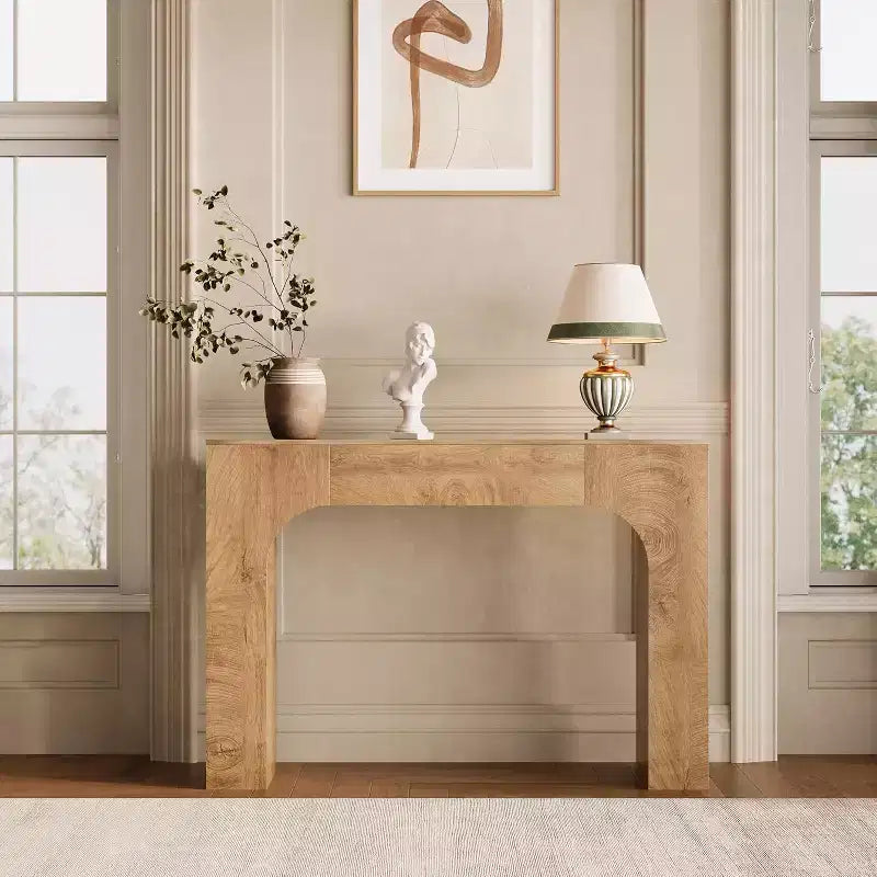 43/47 Farmhouse Console Table, Narrow Wooden Entryway Table for Behind Couch, Slim Rustic Hallway Furniture for Living Room, Foyer, Apartment