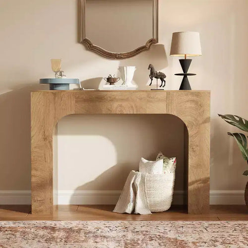 43/47 Farmhouse Console Table, Narrow Wooden Entryway Table for Behind Couch, Slim Rustic Hallway Furniture for Living Room, Foyer, Apartment