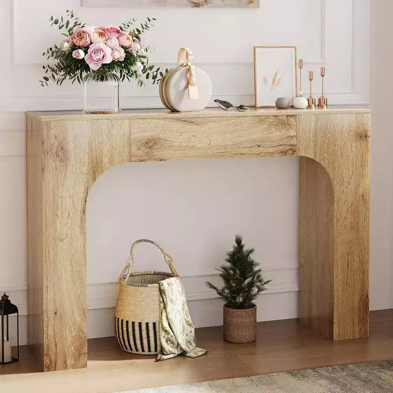 43/47 Farmhouse Console Table, Narrow Wooden Entryway Table for Behind Couch, Slim Rustic Hallway Furniture for Living Room, Foyer, Apartment