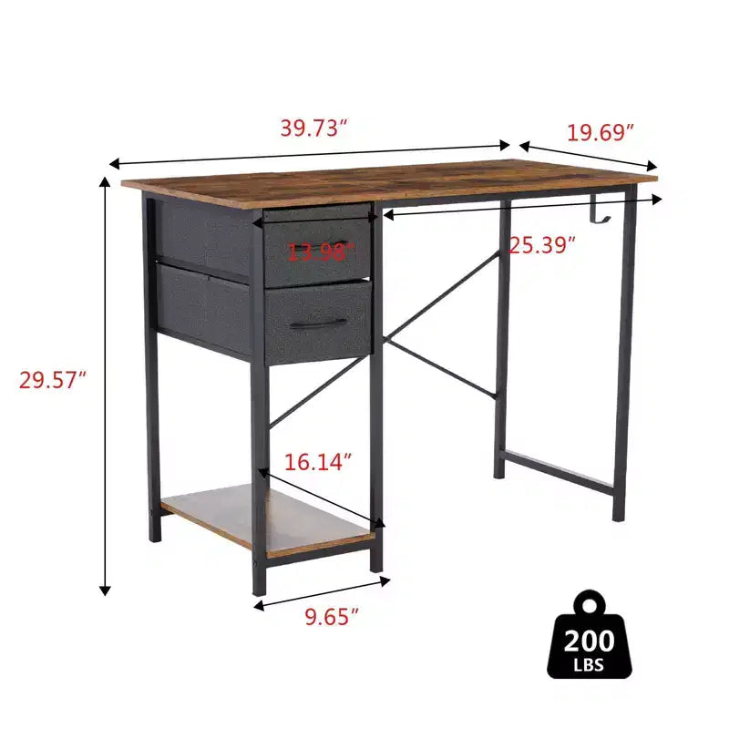 TUYOHW 40/47 Computer Desk with Storage Drawers,Modern Work Desk with Open Shelf & Side Hooks,Writing Desk for Home Office Dorm Studying Room