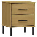 vidaXL Nightstand Storage Bedside Table with 2 Drawers Solid Pine Wood OSLO