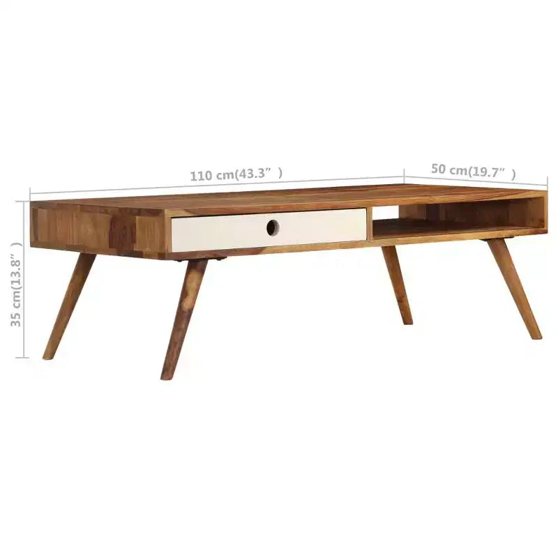 vidaXL Coffee Table 43.3x19.7x13.8 Solid Acacia wood