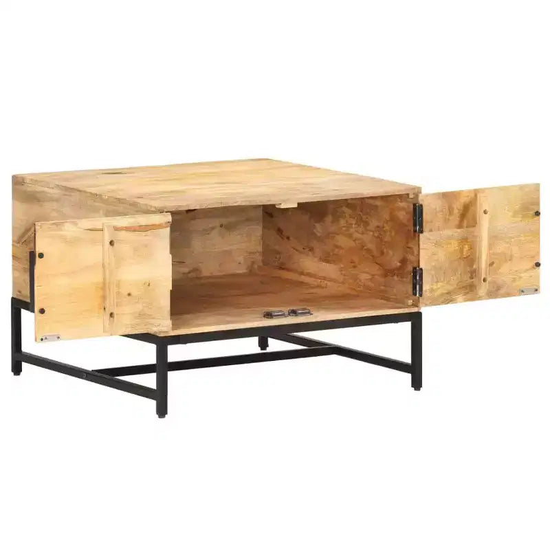 vidaXL Coffee Table Natural wood Solid mango wood, powder-coated iron