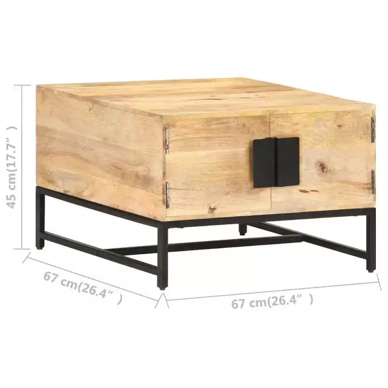 vidaXL Coffee Table Natural wood Solid mango wood, powder-coated iron