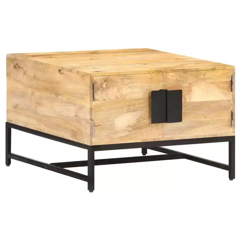 vidaXL Coffee Table Natural wood Solid mango wood, powder-coated iron