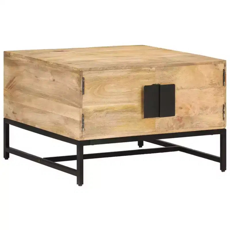 vidaXL Coffee Table Natural wood Solid mango wood, powder-coated iron