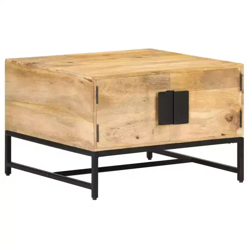 vidaXL Coffee Table Natural wood Solid mango wood, powder-coated iron