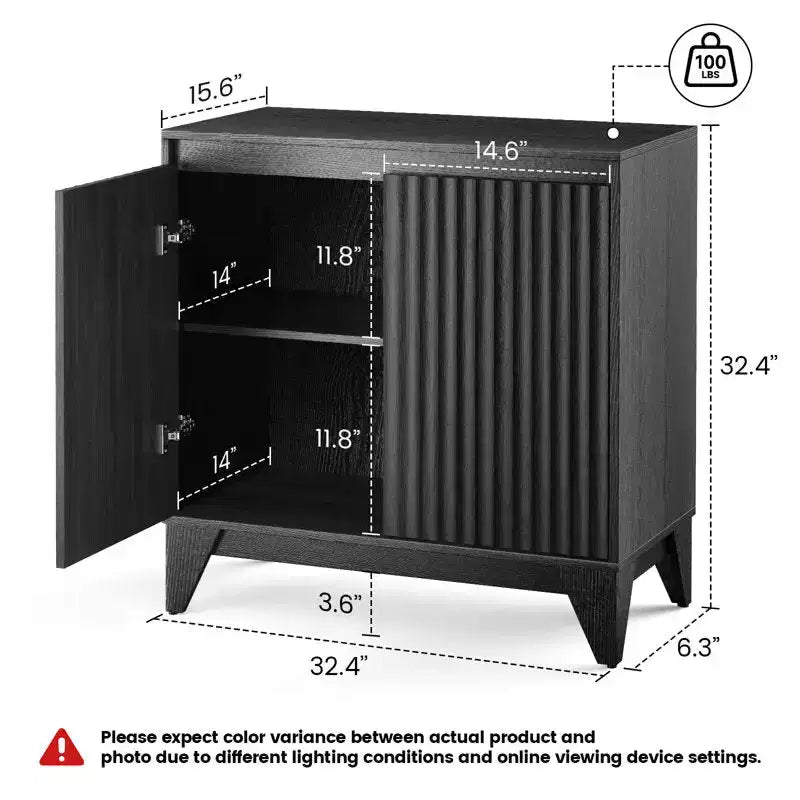 KOLIGEY 32 Tall 2 - Door Accent Cabinet With Adjustable Shelf