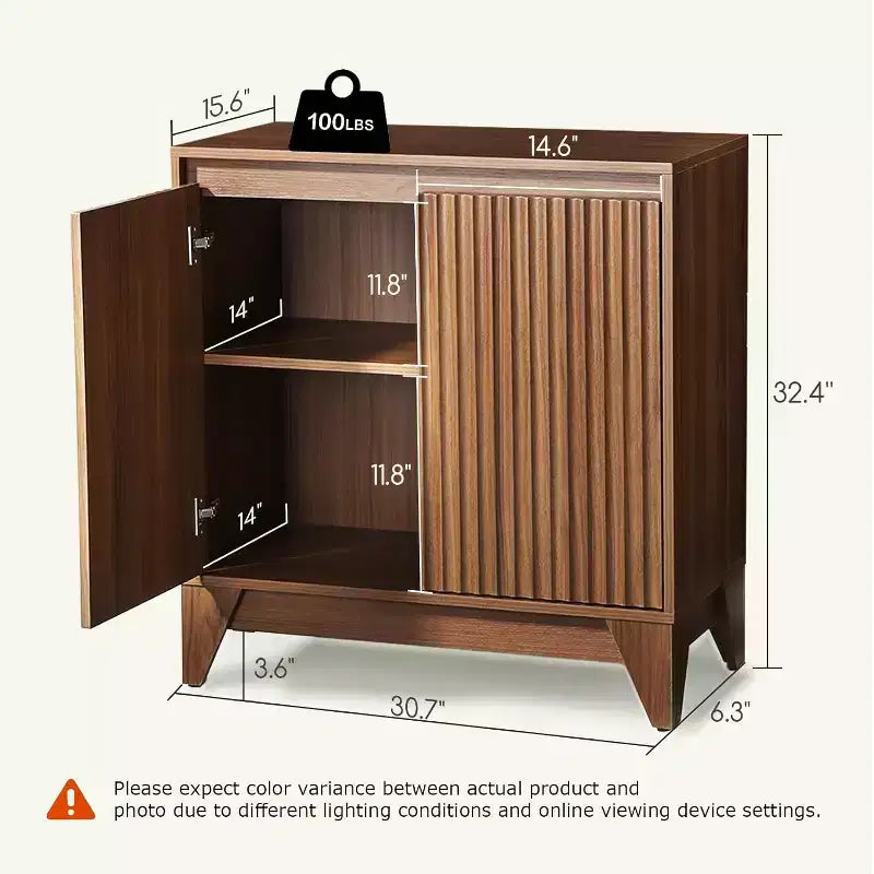KOLIGEY 32 Tall 2 - Door Accent Cabinet With Adjustable Shelf
