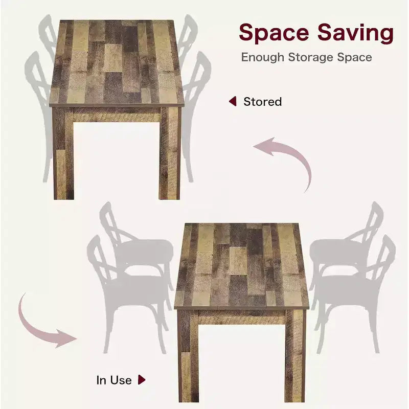 71 Rustic Brown Farmhouse Dining Table for 6-8 Heavy-Duty Rectangular Kitchen Table with Thick Finger-Jointed Wood Top