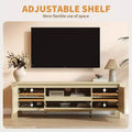 55 TV Stand with Doors and Cabinet, Farmhouse Entertainment Center, Entertainment Stand for TVs Up to 60, TV Console for Living Room, Bedroom