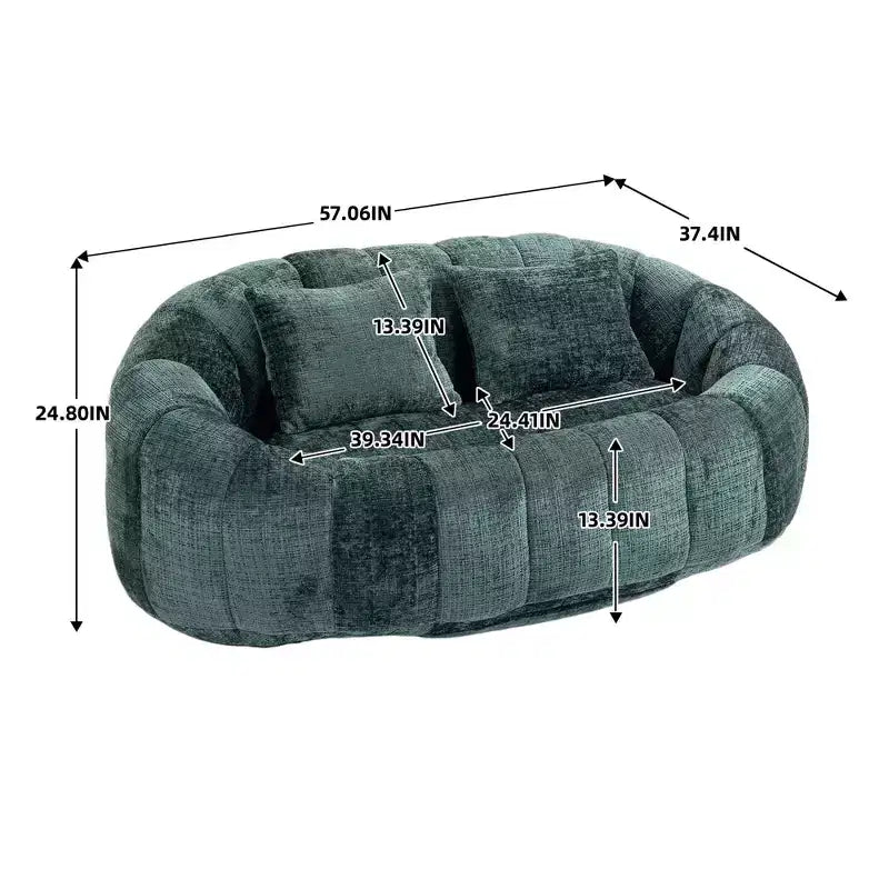 Okak Bean Bag Chair with High Back, Durable Comfy Bean Bag Sofa Lazy Sofa Chair, Accent Floor Soft Lounge Chair for Adults&Kids