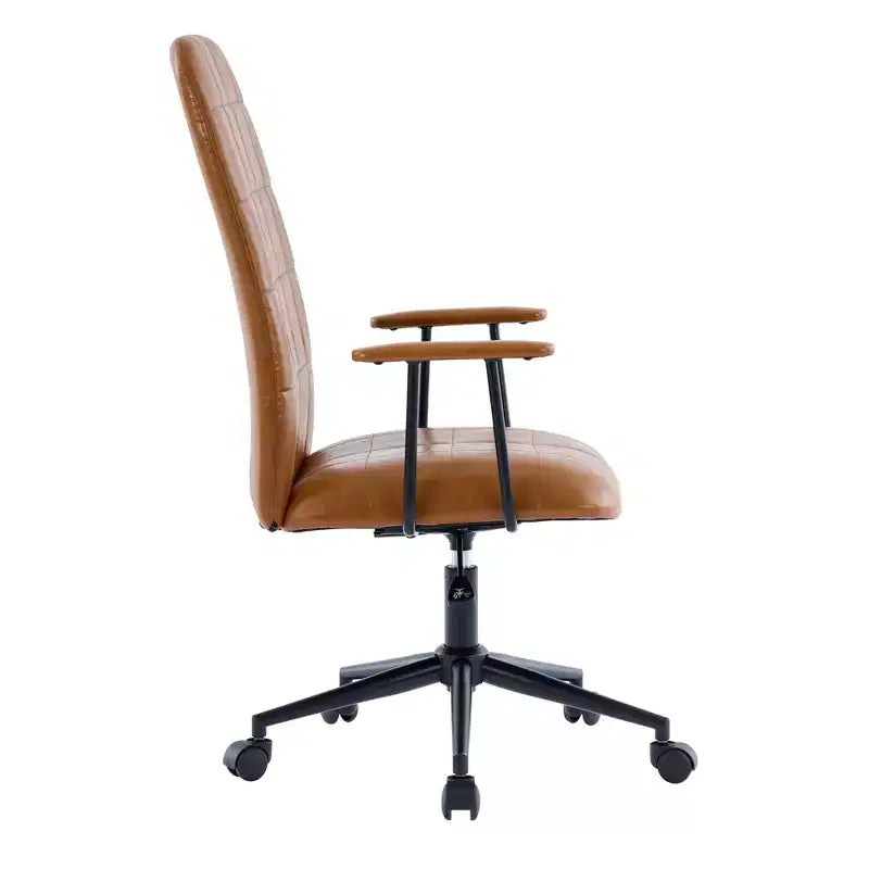 GDFStudio Pira Modern 360 Swivel Faux Leather Upholstered Office Chair with Adjustable Height and Wheels