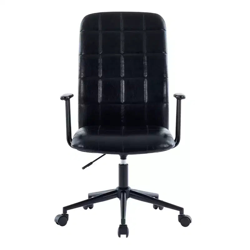 GDFStudio Pira Modern 360 Swivel Faux Leather Upholstered Office Chair with Adjustable Height and Wheels