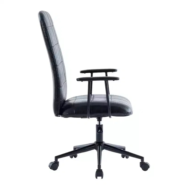 GDFStudio Pira Modern 360 Swivel Faux Leather Upholstered Office Chair with Adjustable Height and Wheels