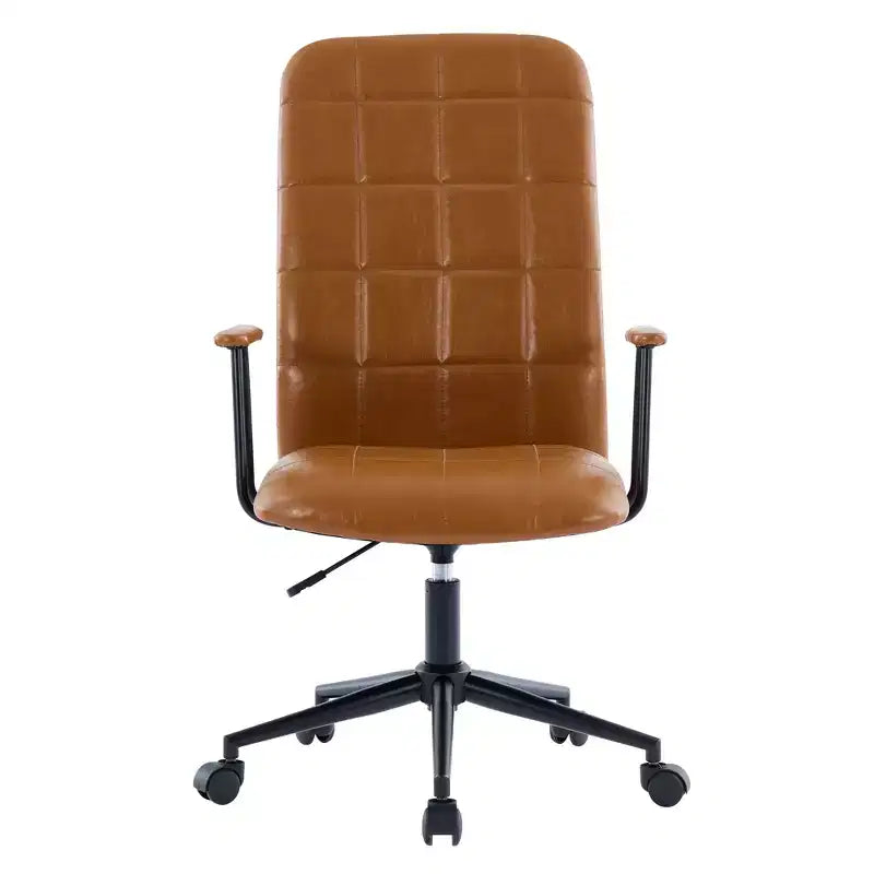 GDFStudio Pira Modern 360 Swivel Faux Leather Upholstered Office Chair with Adjustable Height and Wheels