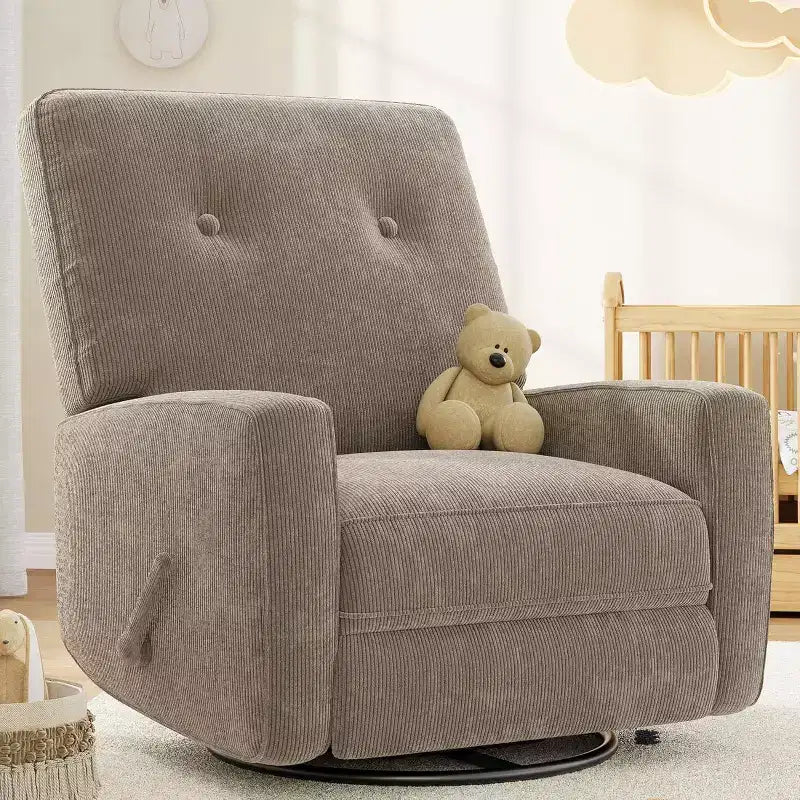 COZONY Swivel Rocker Recliner Chair, 361 Glider Recliner Nursery Chair for Adults, Comfortable Rocking Chair for Living Room, Bedroom & Office