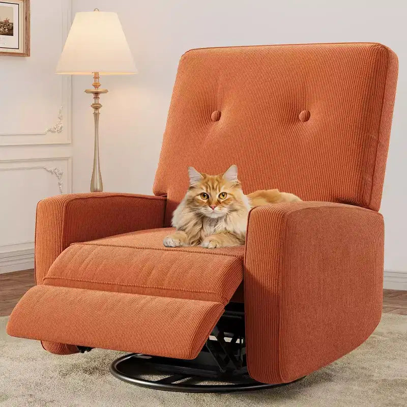 COZONY Swivel Rocker Recliner Chair, 361 Glider Recliner Nursery Chair for Adults, Comfortable Rocking Chair for Living Room, Bedroom & Office