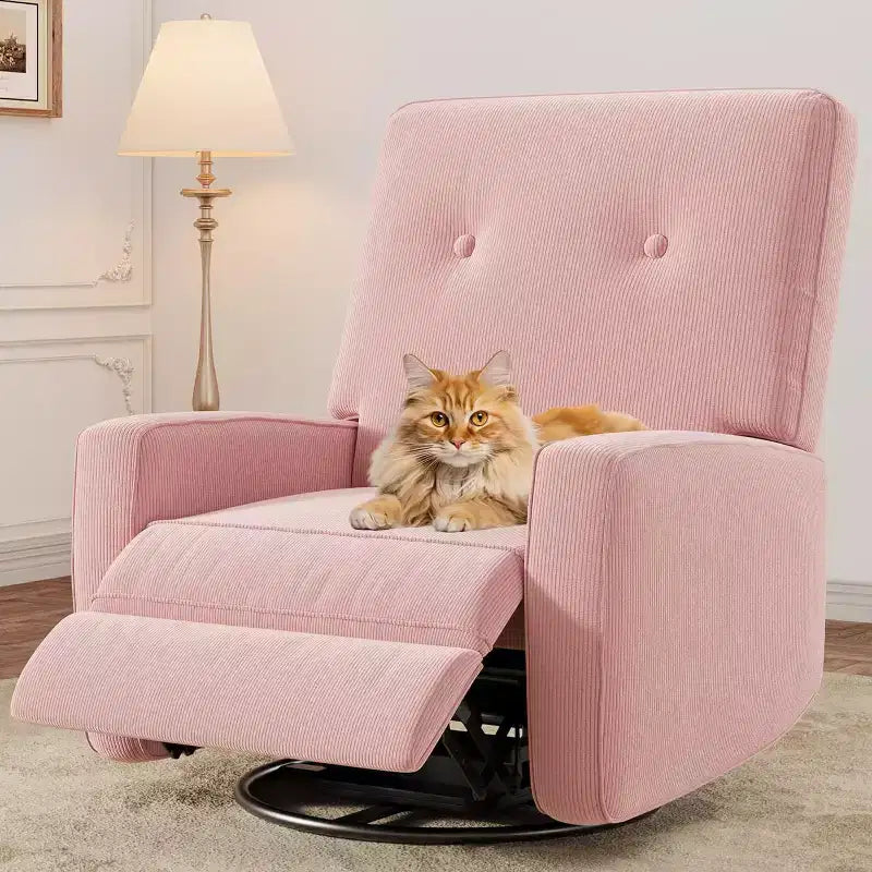 COZONY Swivel Rocker Recliner Chair, 361 Glider Recliner Nursery Chair for Adults, Comfortable Rocking Chair for Living Room, Bedroom & Office