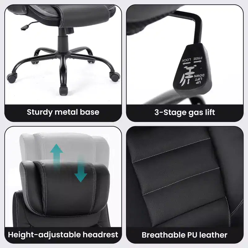 COZONY Ergonomic Office Chair, Adjustable High Back Desk Chair with Headrest and Lumbar Support
