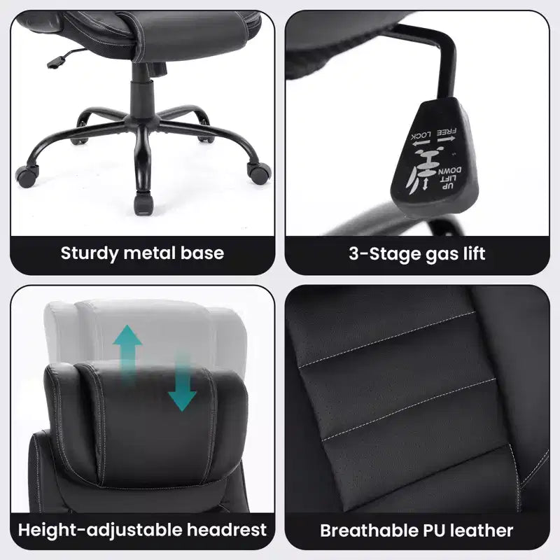 COZONY Ergonomic Office Chair, Adjustable High Back Desk Chair with Headrest and Lumbar Support
