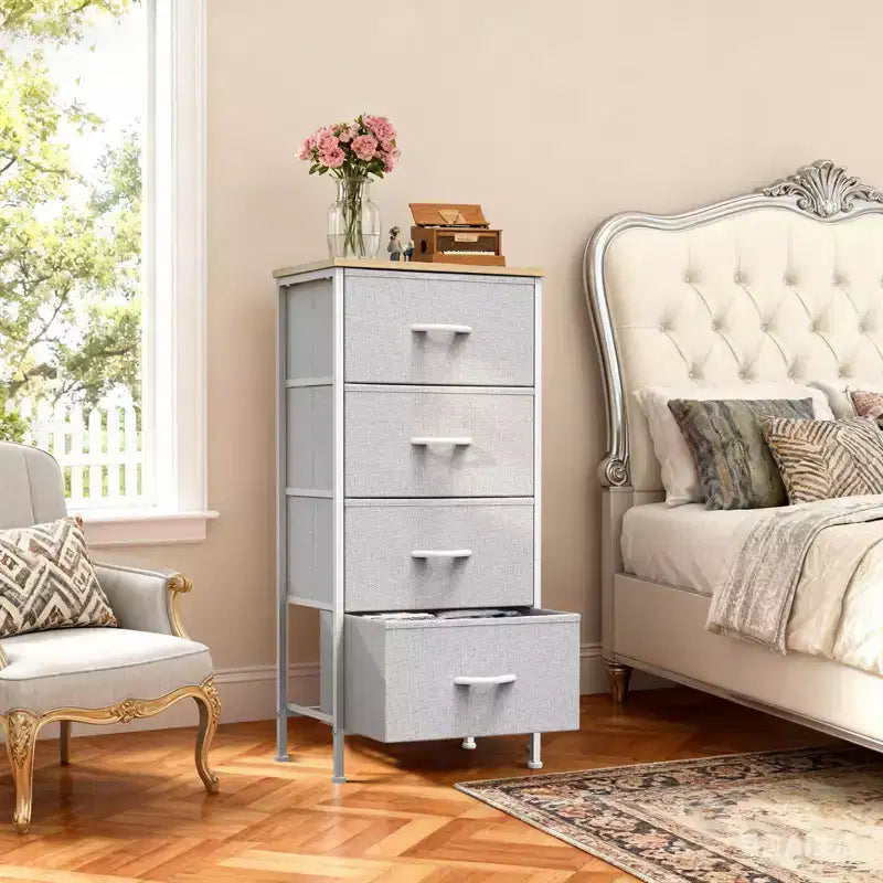 TUYOHW Drawer Tall Dresser with Fabric Storage Drawers,Wide Chest Organizer with Wood Top,Chest of Drawers for Bedroom,Entryway,Nursery,Closet