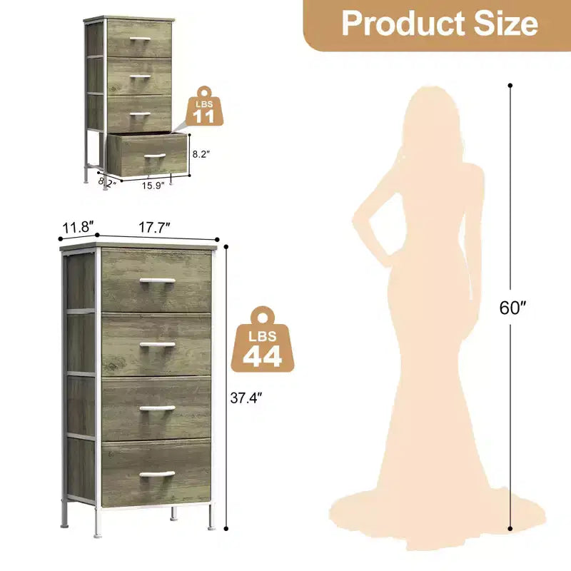 TUYOHW Drawer Tall Dresser with Fabric Storage Drawers,Wide Chest Organizer with Wood Top,Chest of Drawers for Bedroom,Entryway,Nursery,Closet