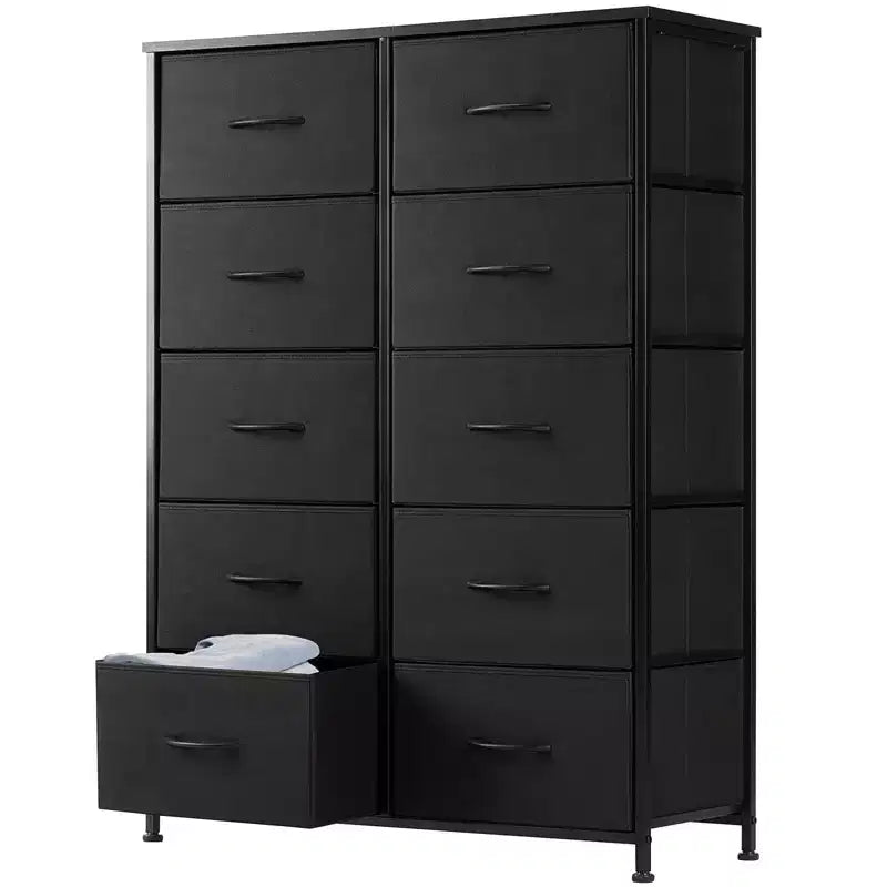 TUYOHW Drawer Tall Dresser with Fabric Storage Drawers,Wide Chest Organizer with Wood Top,Chest of Drawers for Bedroom,Entryway,Nursery,Closet
