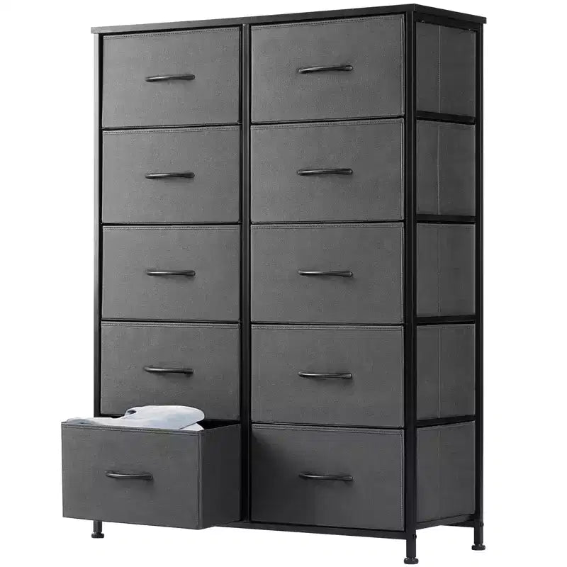 TUYOHW Drawer Tall Dresser with Fabric Storage Drawers,Wide Chest Organizer with Wood Top,Chest of Drawers for Bedroom,Entryway,Nursery,Closet