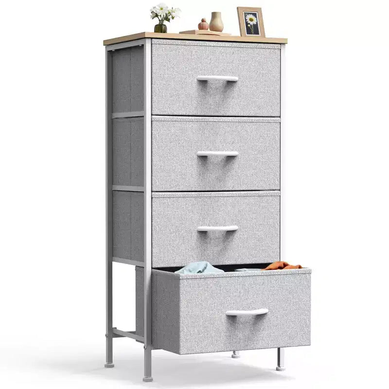 TUYOHW Drawer Tall Dresser with Fabric Storage Drawers,Wide Chest Organizer with Wood Top,Chest of Drawers for Bedroom,Entryway,Nursery,Closet