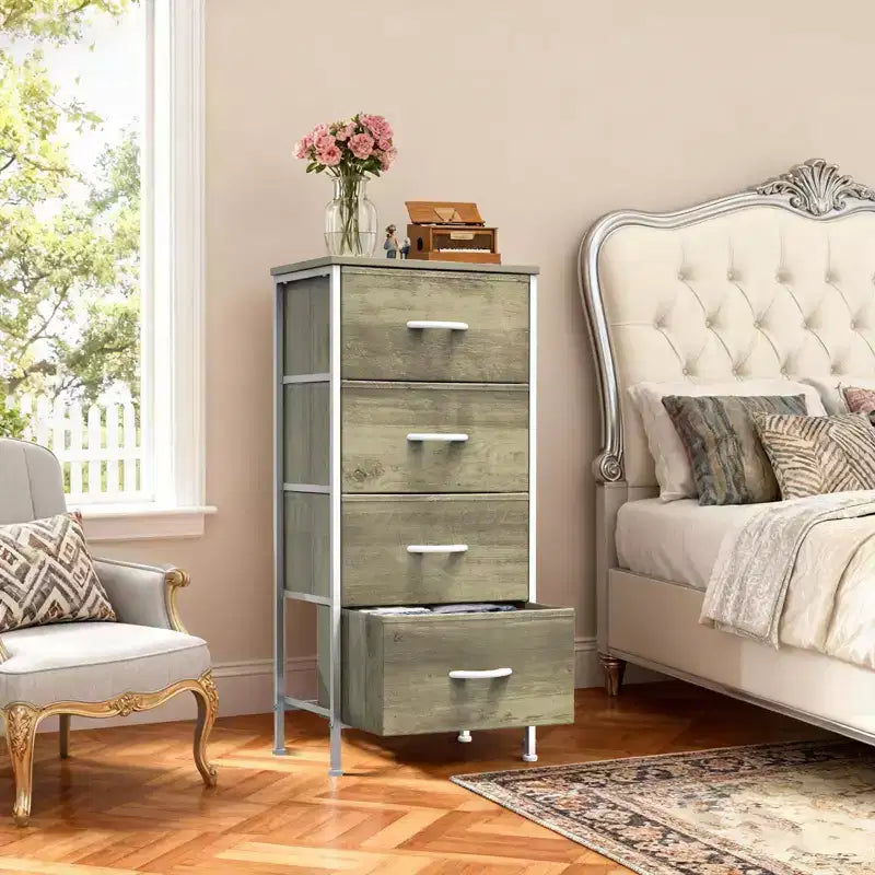 TUYOHW Drawer Tall Dresser with Fabric Storage Drawers,Wide Chest Organizer with Wood Top,Chest of Drawers for Bedroom,Entryway,Nursery,Closet