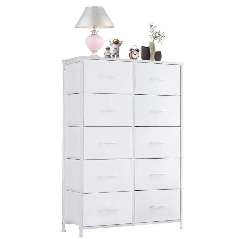 TUYOHW Drawer Tall Dresser with Fabric Storage Drawers,Wide Chest Organizer with Wood Top,Chest of Drawers for Bedroom,Entryway,Nursery,Closet