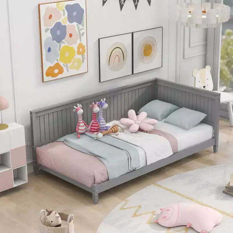 Okak Twin/Full Modern Bed Frame Sofa Bed with Wooden Headboard,Classic Daybed Platform Bed for Bedroom,Kids Room