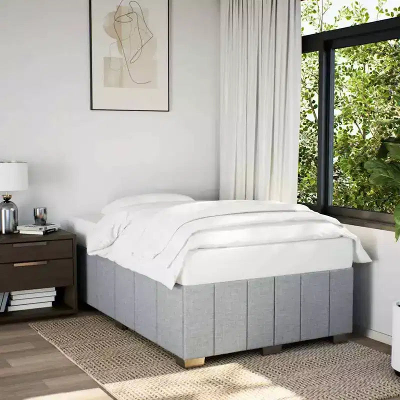 vidaXL Bed FramePolyester, Plywood, Engineered Wood Twin