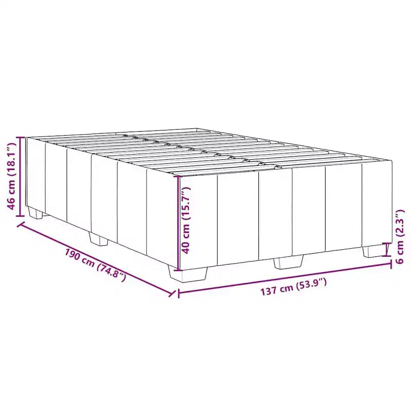 vidaXL Bed FramePolyester, Plywood, Engineered Wood Twin