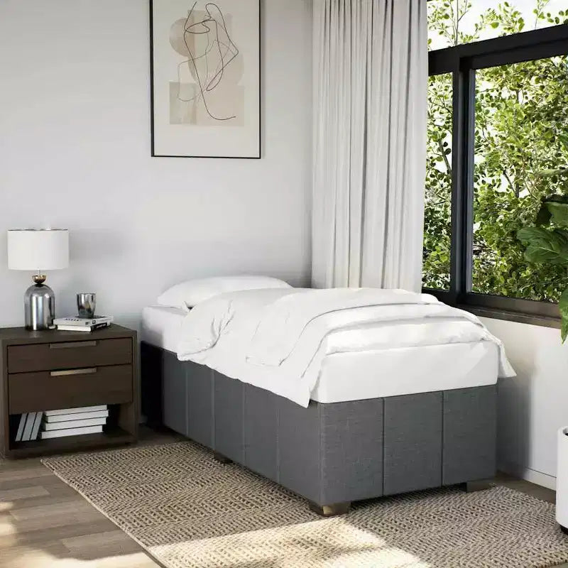vidaXL Bed FramePolyester, Plywood, Engineered Wood Twin
