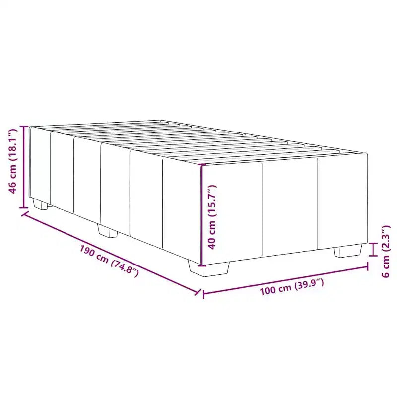 vidaXL Bed FramePolyester, Plywood, Engineered Wood Twin