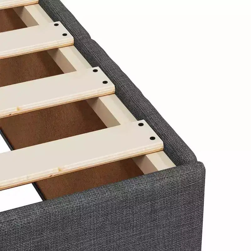 vidaXL Bed FramePolyester, Plywood, Engineered Wood Twin