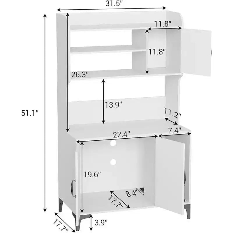 Cat Litter Box Enclosure with Shelves & Doors, Sturdy Wood Hidden Litter Box Furniture, Multi-Functional Cat House Cabinet, Storage Organizer