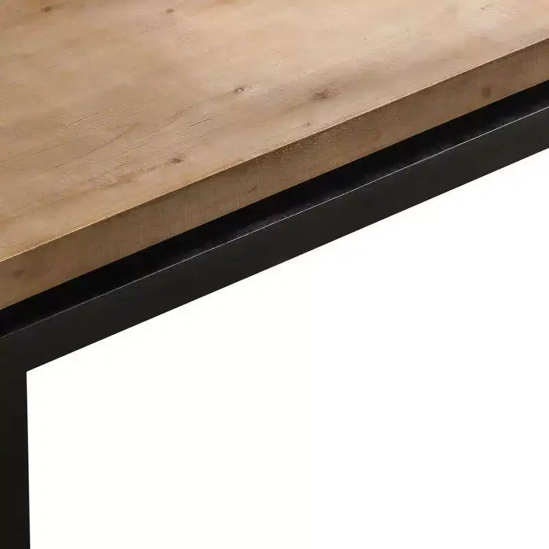 TUYOHW 47.6 Modern Industrial Coffee Table,Wooden Center Table for Living Room,Rectangular Cocktail Table with 2-Tier Floating Top