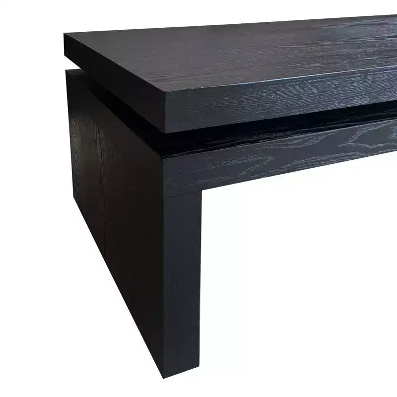 TUYOHW 47.6 Modern Industrial Coffee Table,Wooden Center Table for Living Room,Rectangular Cocktail Table with 2-Tier Floating Top