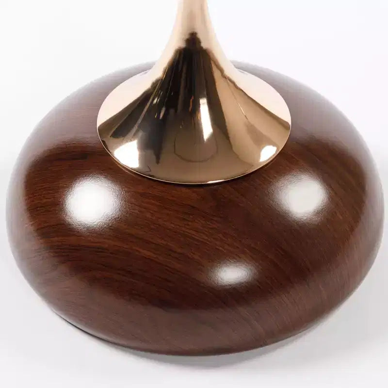 TUYOHW 21.2 Mermaid End Coffee Table for Living Room,Chic Metal Pedestal Table,Chic End Table Round Sofa Side Table,Art Deco,Walnut Brown