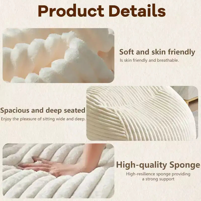 Okak Bean Bag Chair with Memory Foam, Lazy Floor Chair for Adults, Ergonomic Lounge Chair for Bedroom, Living Room