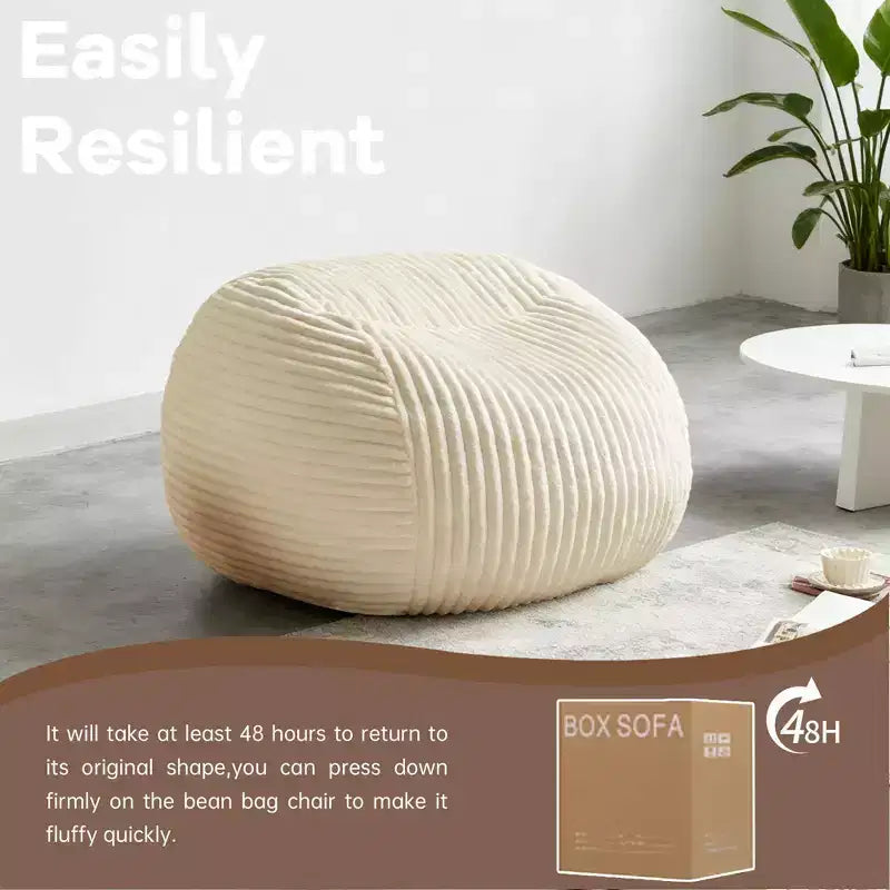 Okak Bean Bag Chair with Memory Foam, Lazy Floor Chair for Adults, Ergonomic Lounge Chair for Bedroom, Living Room