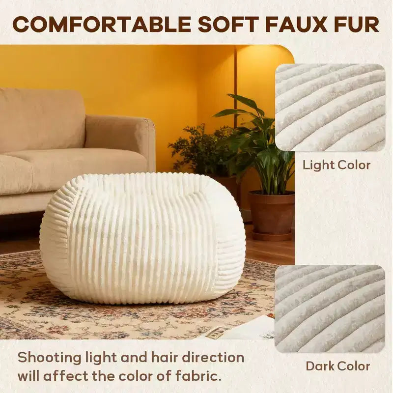 Okak Bean Bag Chair with Memory Foam, Lazy Floor Chair for Adults, Ergonomic Lounge Chair for Bedroom, Living Room