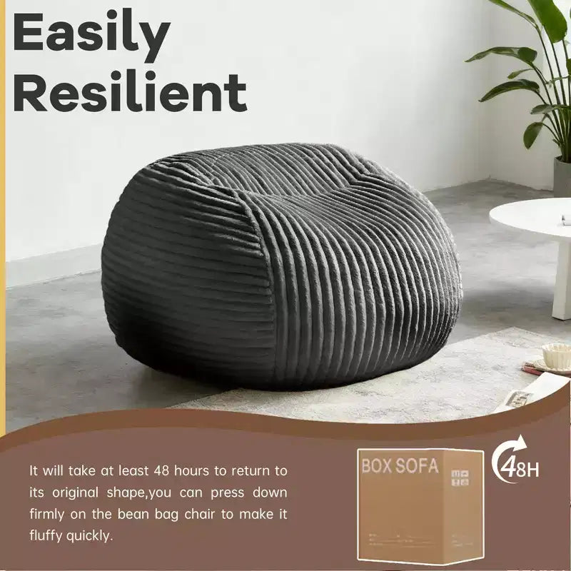 Okak Bean Bag Chair with Memory Foam, Lazy Floor Chair for Adults, Ergonomic Lounge Chair for Bedroom, Living Room
